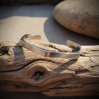 Men’s Geometric Cuff Bracelet – Stainless Steel Open Bangle | Minimalist Silver Wristband for Men