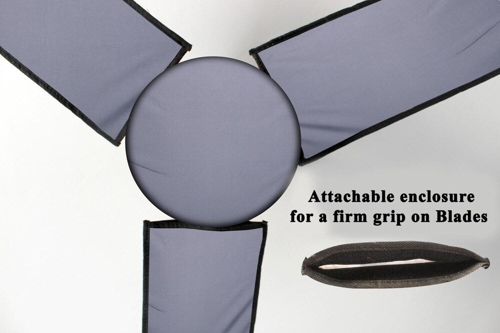 Waterproof & Dustproof Ceiling Fan Cover Set | 3-Blade Fan & Motor Cover – Grey